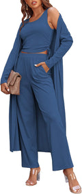 Ekouaer Women's 3 Piece Lounge Set Pajama - Lightweight Cozy Fit