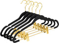 MIZGI Premium Velvet Pants Hangers with Adjustable Clips Pack
