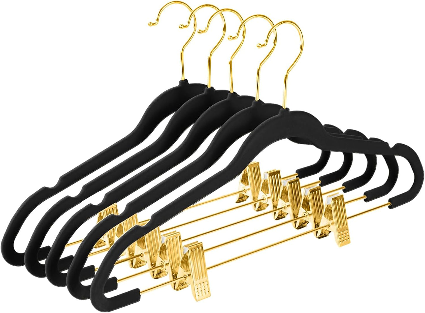 MIZGI Premium Velvet Pants Hangers with Adjustable Clips Pack