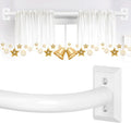 White Wrap Around Curtain Rods 2 Pack - Blackout Curved Rods for Rooms