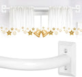 White Wrap Around Curtain Rods 66 to 120in - Blackout, Heavy Duty