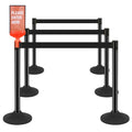 6 Pack Stanchions with Retractable Belts - Heavy Duty Crowd Control