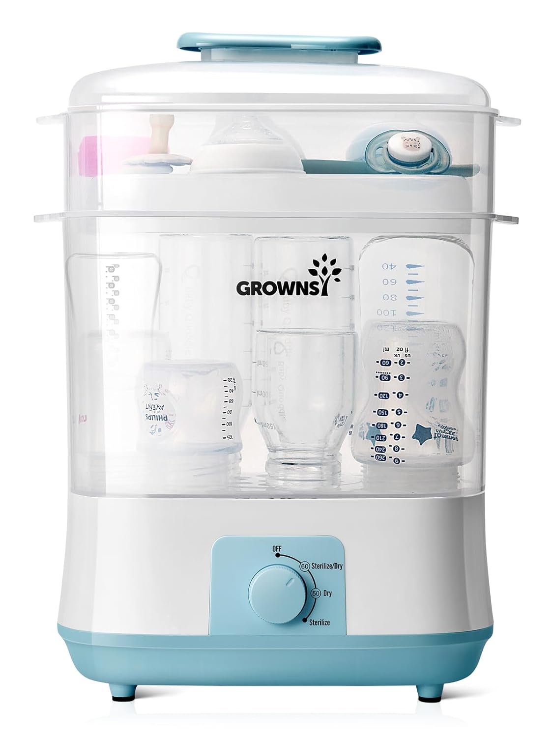 GROWNSY Adjustable 3 in 1 Large Bottle Sterilizer and Dryer