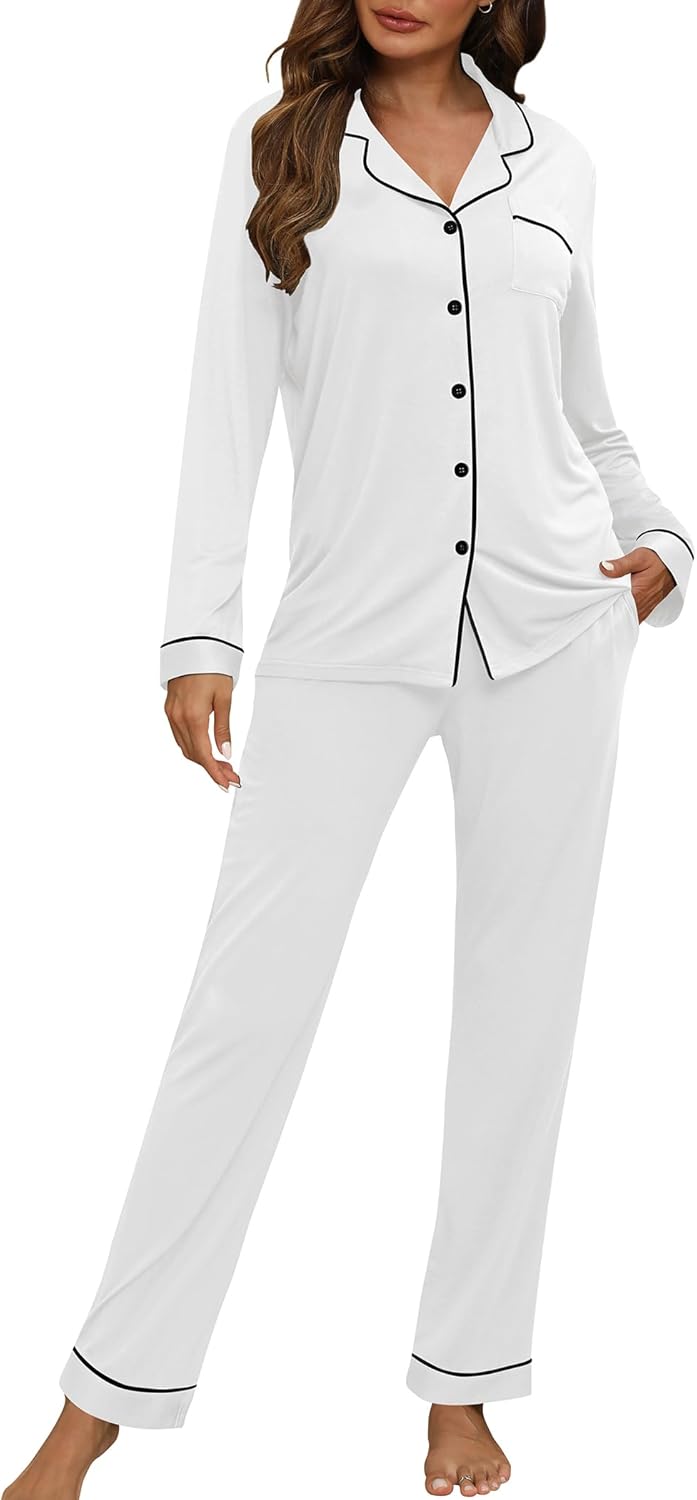 HNG Women Pajama Set Long Sleeve Sleepwear for Ultimate Comfort