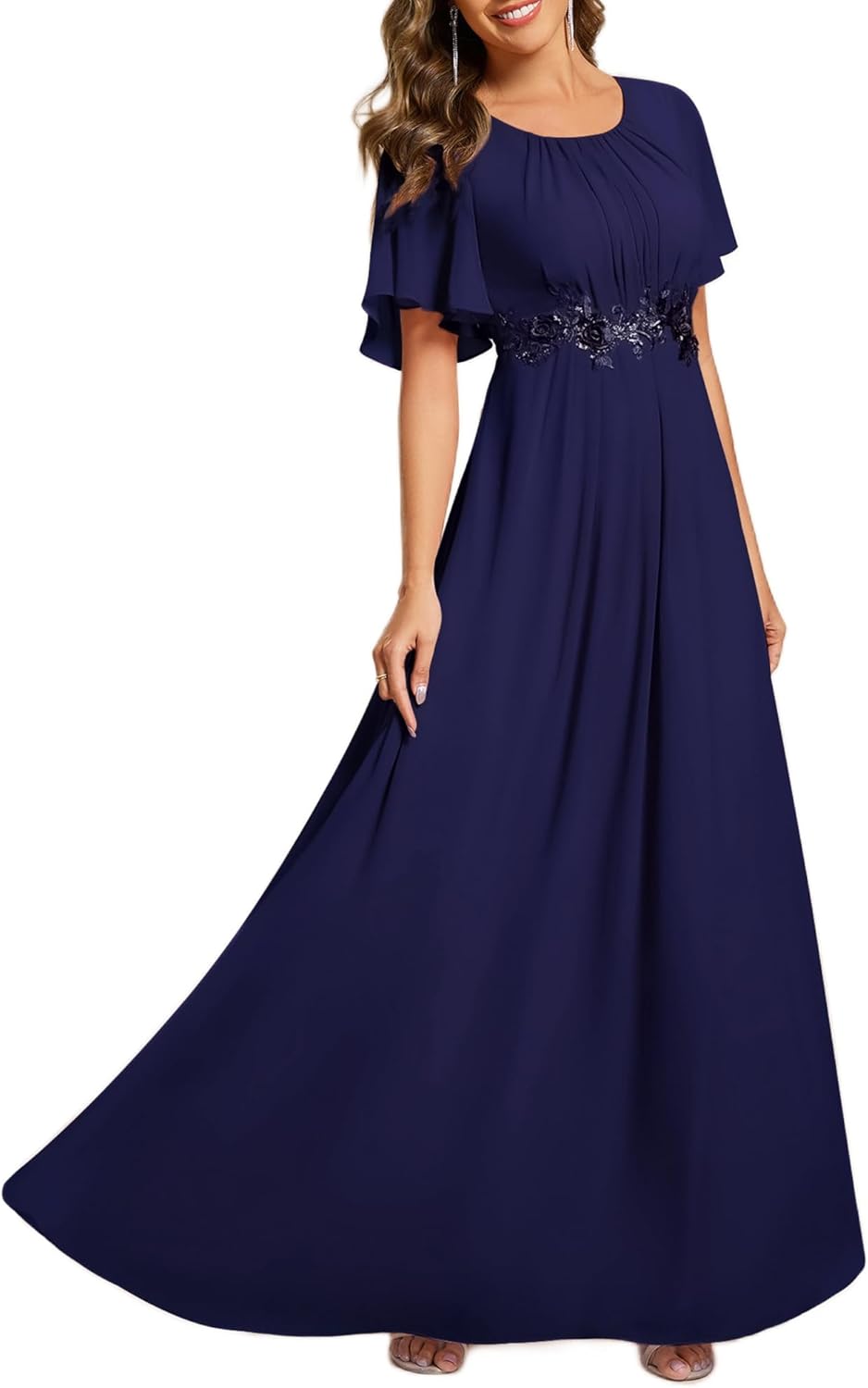 Elegant Ever-Pretty Women's Chiffon A Line Evening Dress
