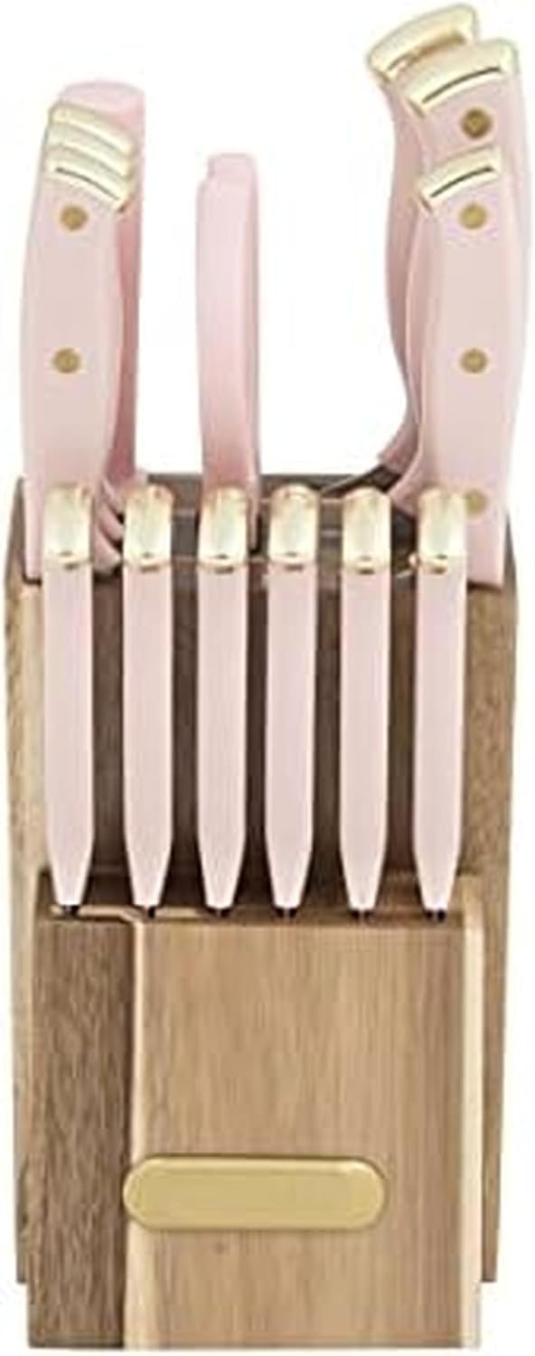 Farberware 15-Piece Acacia Knife Block Set with Ergonomic Handles