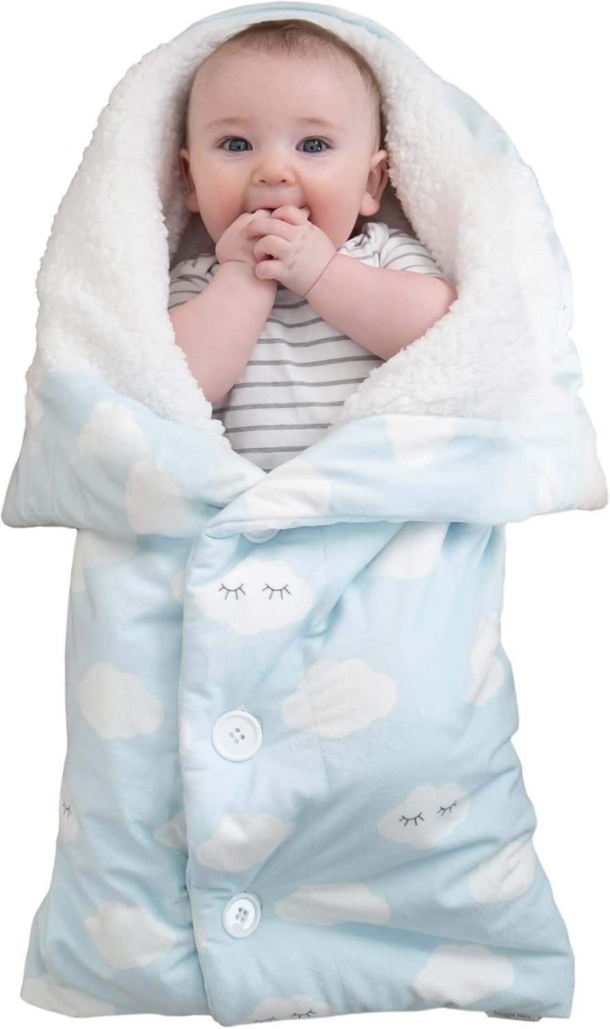 The Swaddle Blanket - White Clouds - Perfect for Newborns