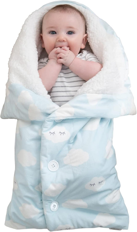 The Swaddle Blanket - White Clouds - Perfect for Newborns