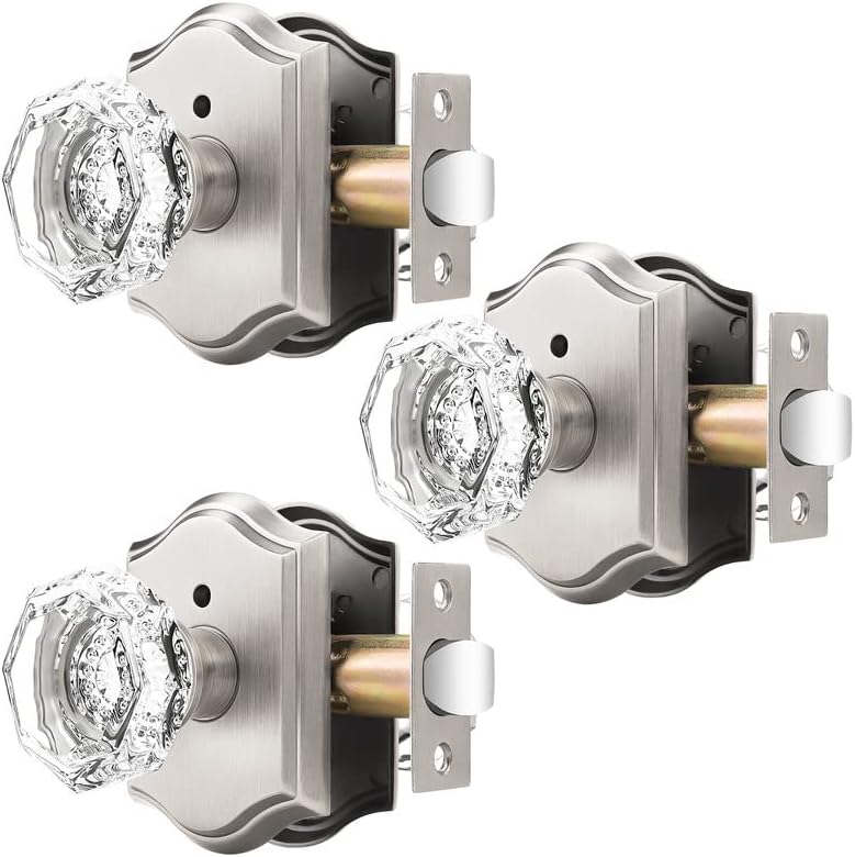 Orger Octagonal Crystal Door Knobs for Privacy and Style