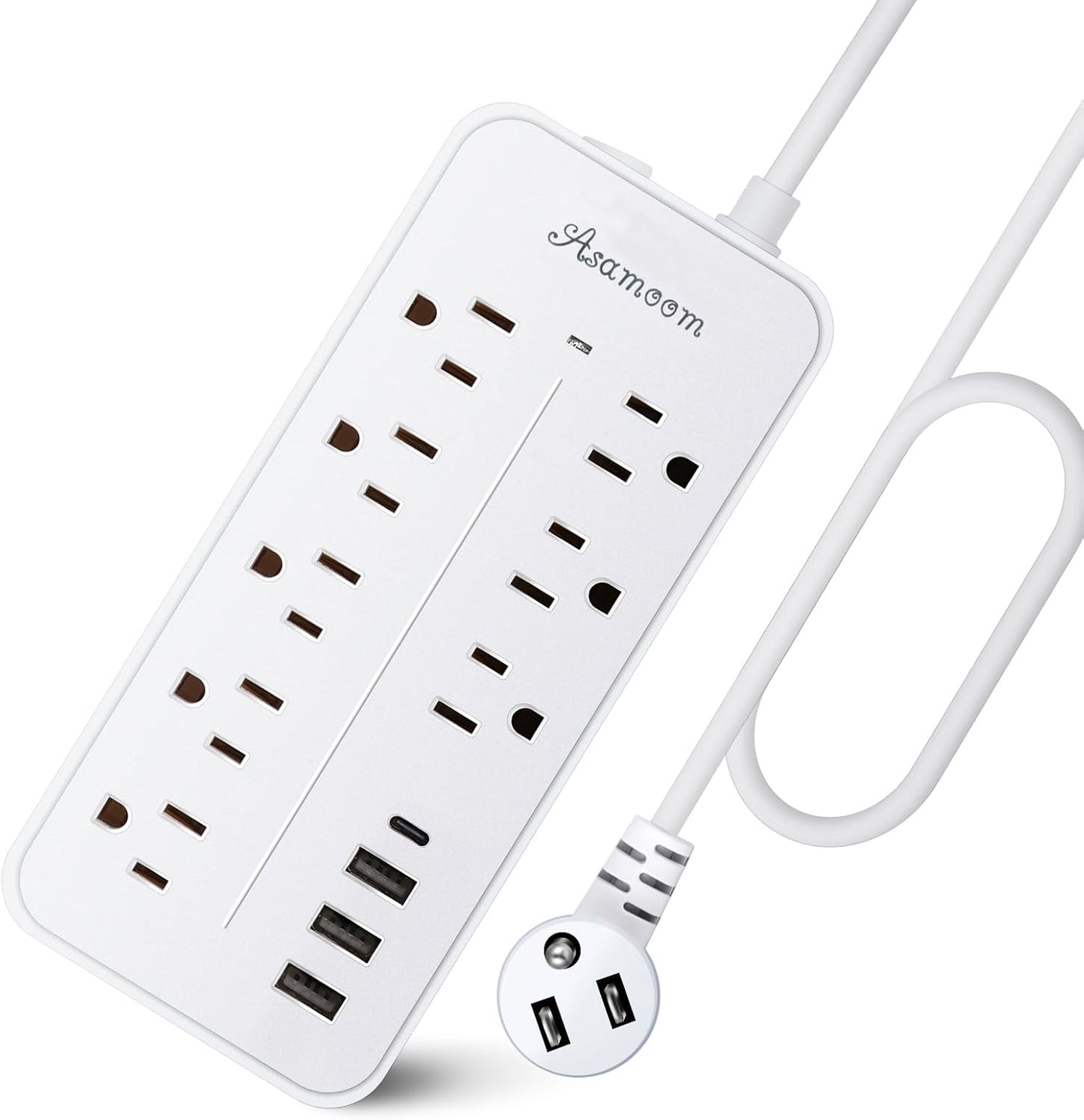Surge Protector Power Strip with USB-C - Asamoom's Ultimate Power Solution