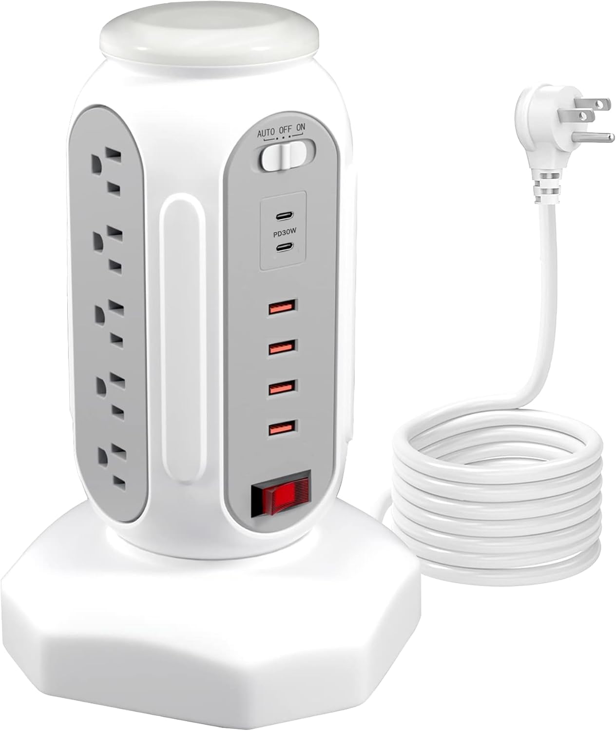 Power Strip Tower with 15 Outlets and 6 USB Ports for Fast Charging