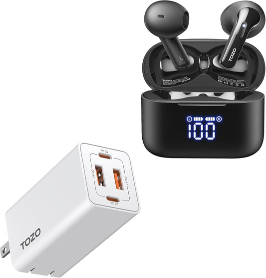 TOZO T21 Wireless Earbuds + Fast 65W Charger Pack
