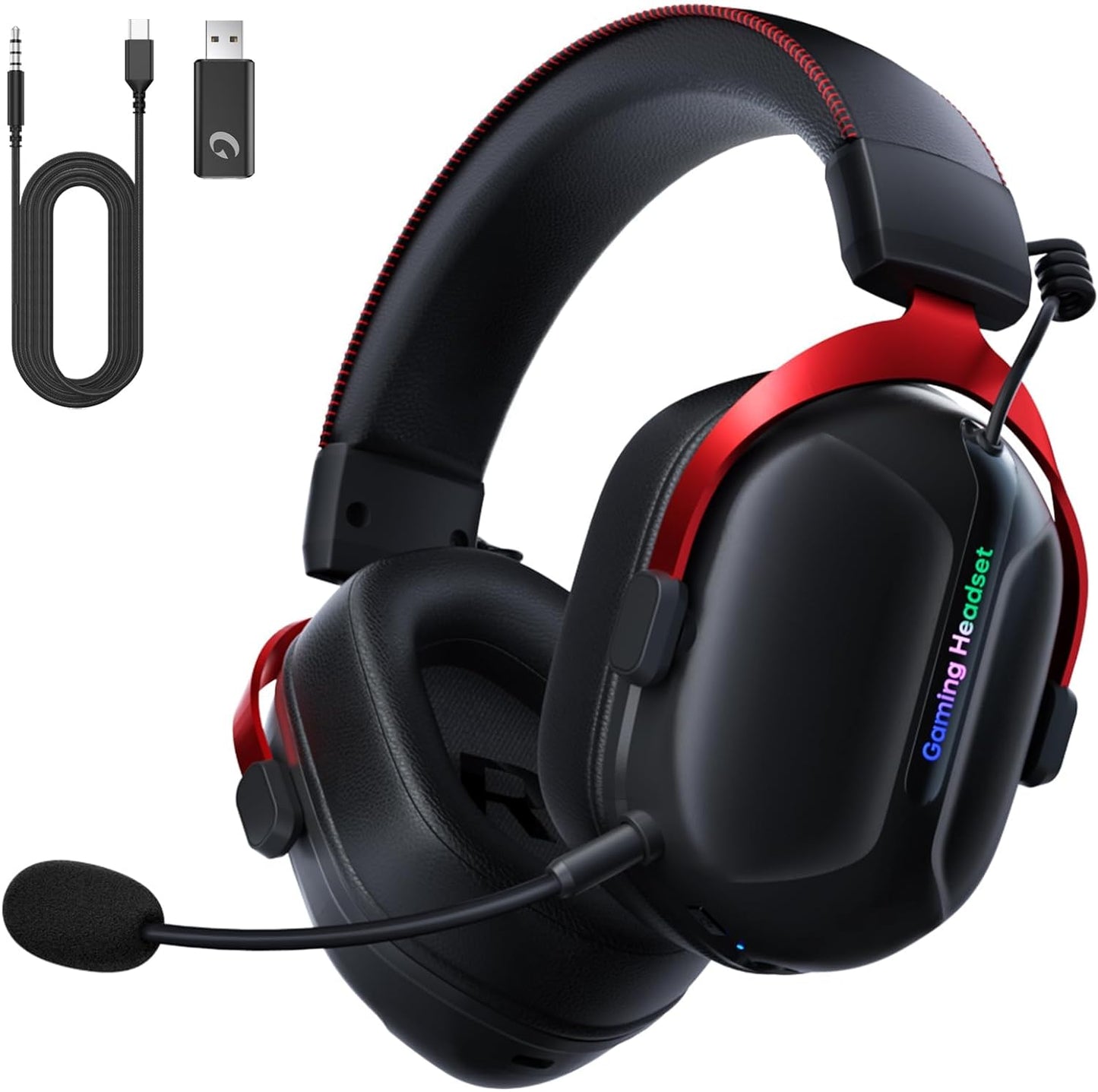Wireless Gaming Headset with 60H Battery and Noise Canceling Mic