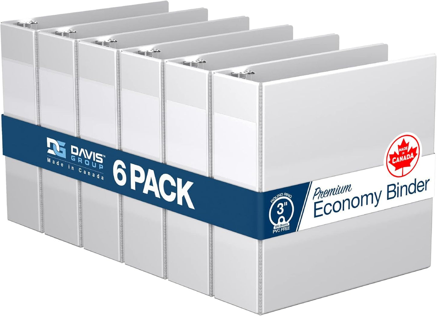 Premium Economy 3-Inch Round-Ring Binders for School or Office