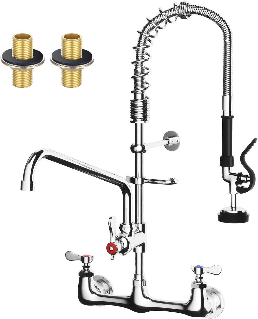 Commercial Sink Faucet with Pre Rinse Sprayer for Kitchens
