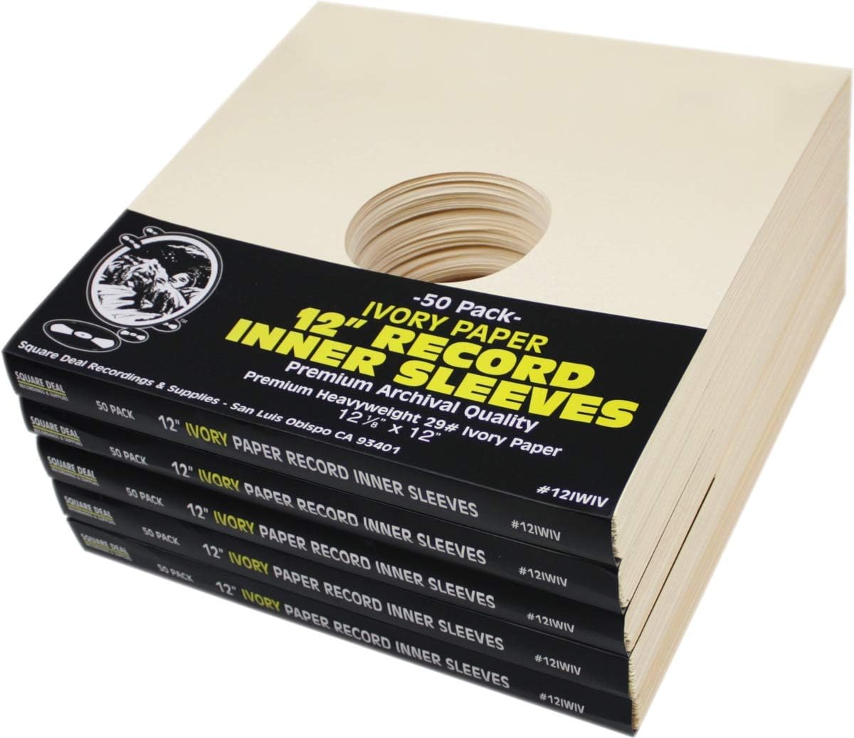 250 Ivory Paper Super Heavyweight Record Inner Sleeves for Vinyl