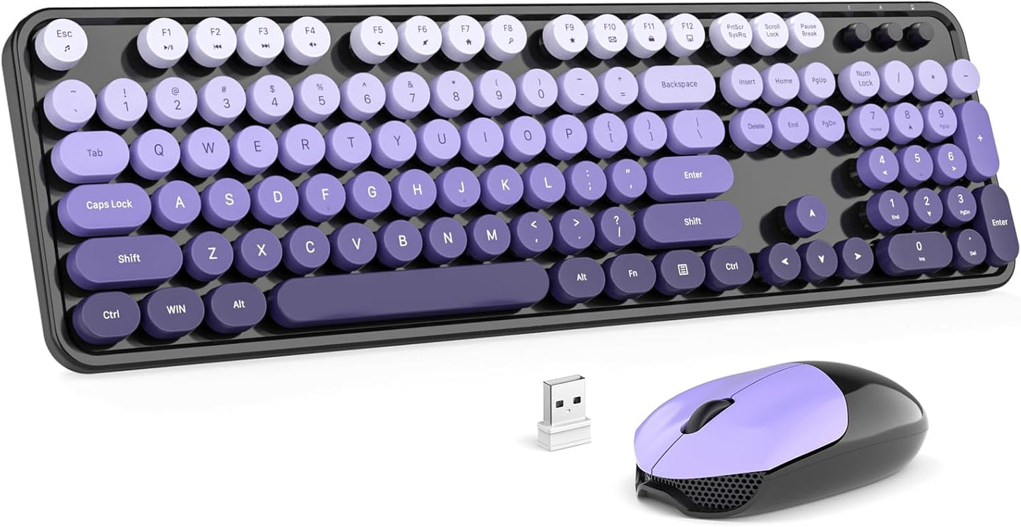 MOFII Wireless Keyboard and Mouse Combo for Retro Typing Fun
