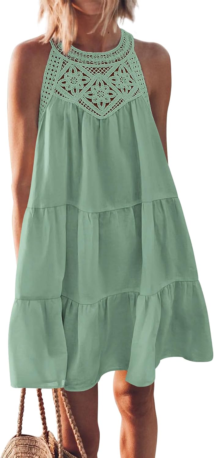 BTFBM Women Summer Halter Dresses Casual Spring 2025 Style