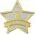 Year Service Award STAR Lapel Pin - Gold & Silver Plated Recognition