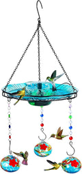 Hummingbird Feeder and Bird Bath 2-in-1 for Outdoors - Solar Fountain
