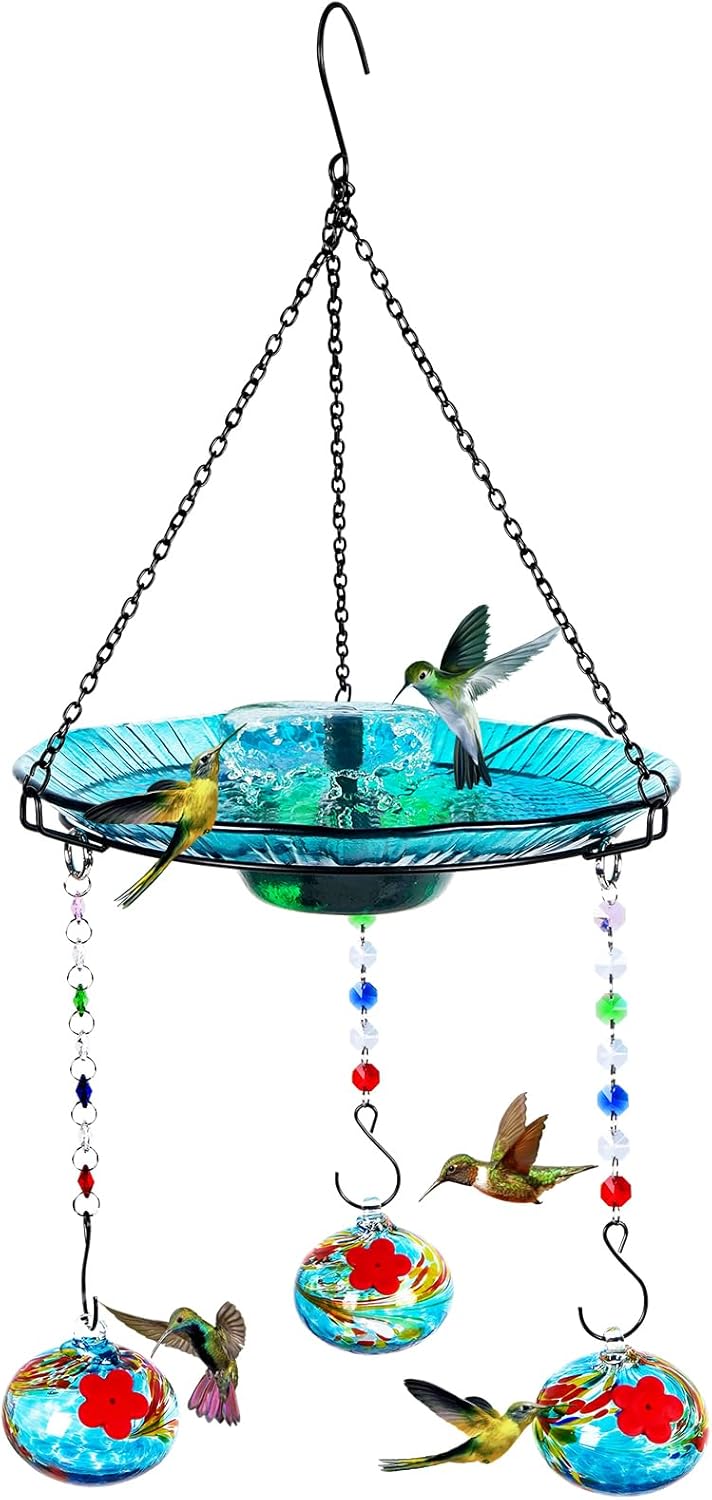 Hummingbird Feeder and Bird Bath 2-in-1 for Small Birds