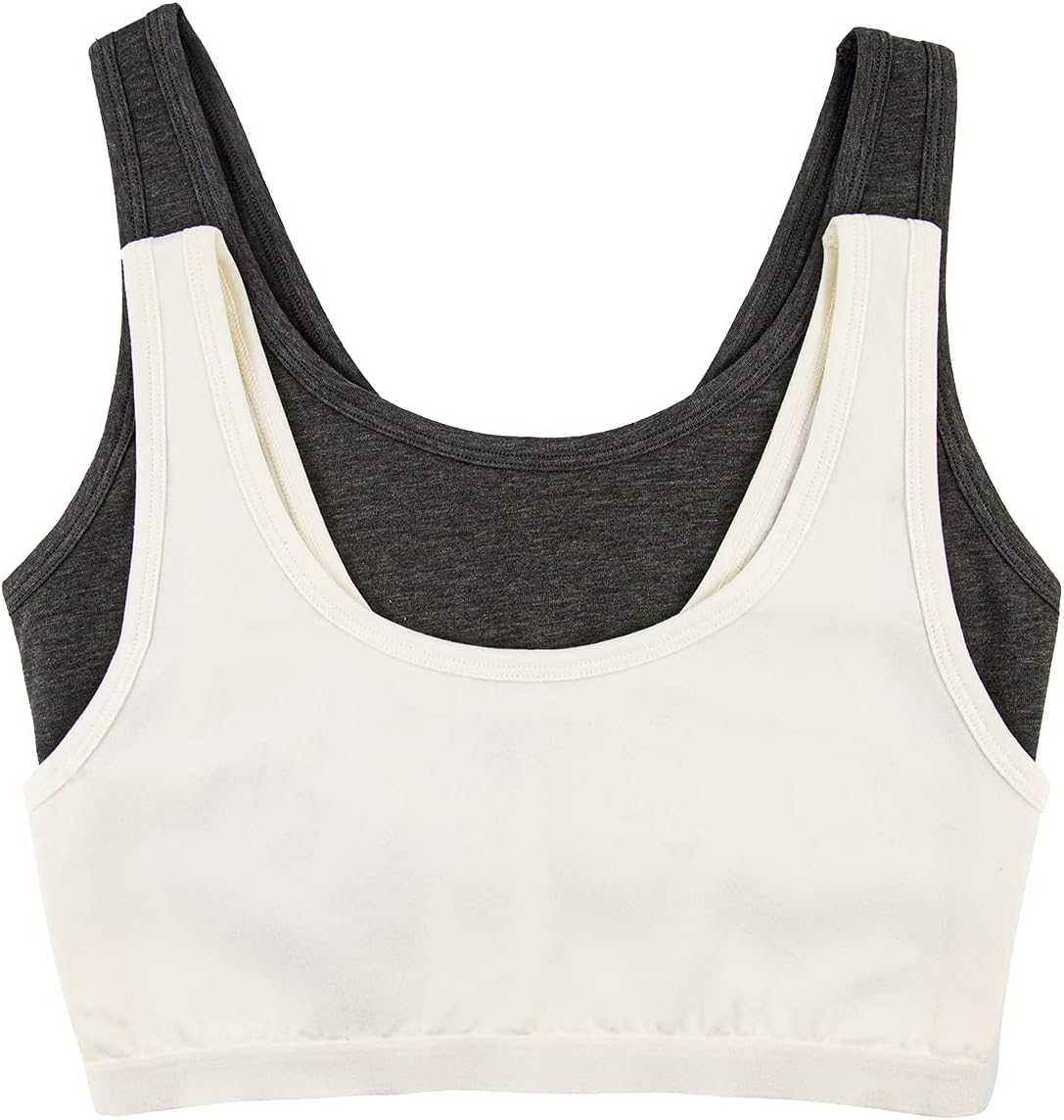 Felina Organic Cotton Stretch Bralette 2-Pack for Comfort