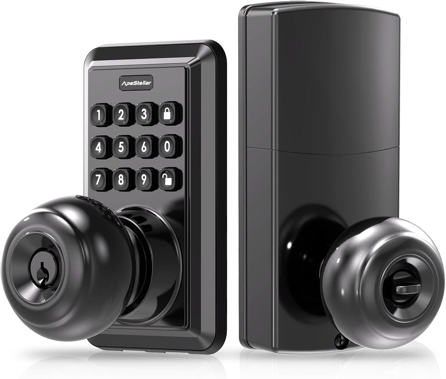 Keyless Entry Door Lock with Keypad - Matte Black Design