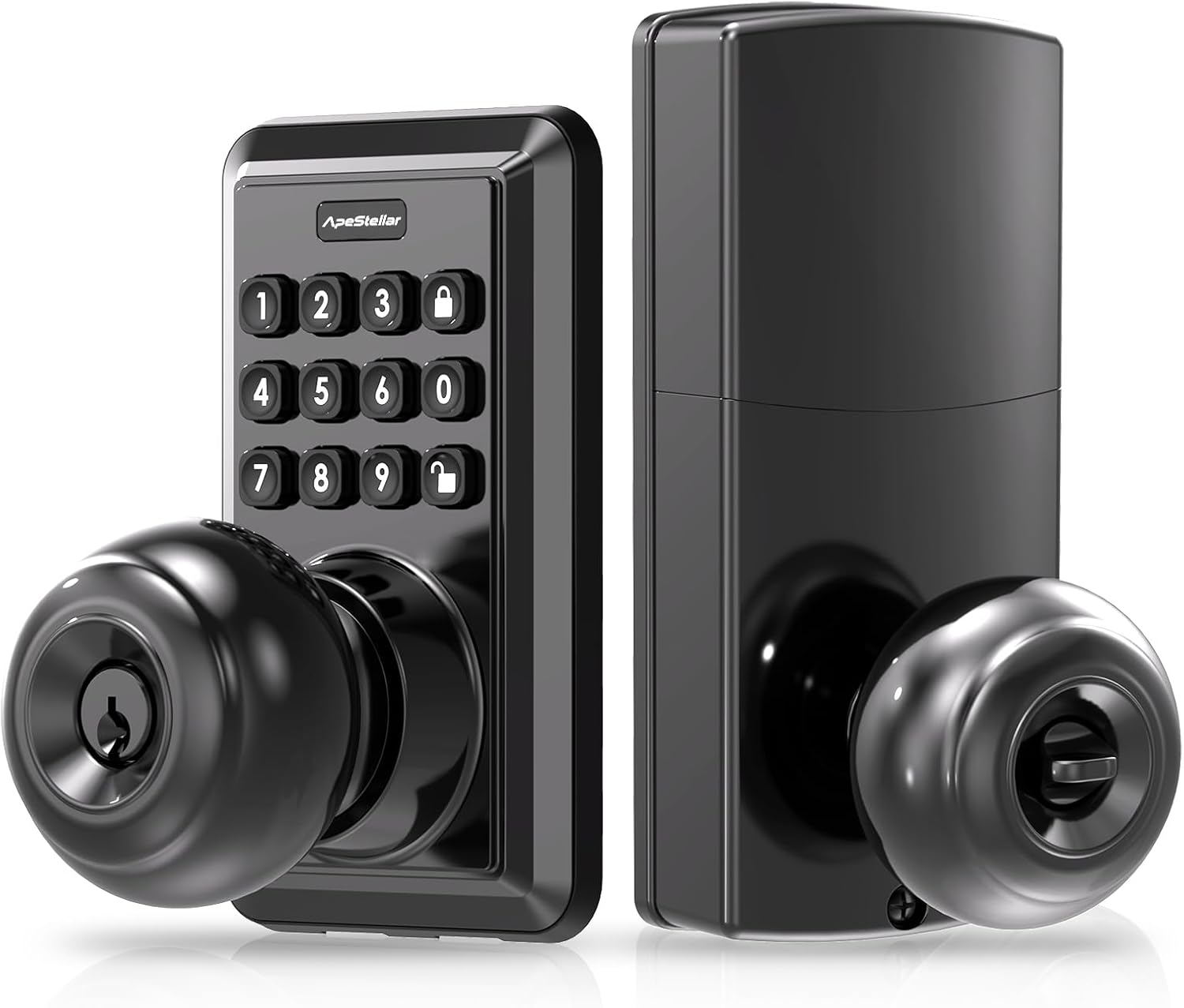 Keyless Entry Door Lock with Keypad - Matte Black Design
