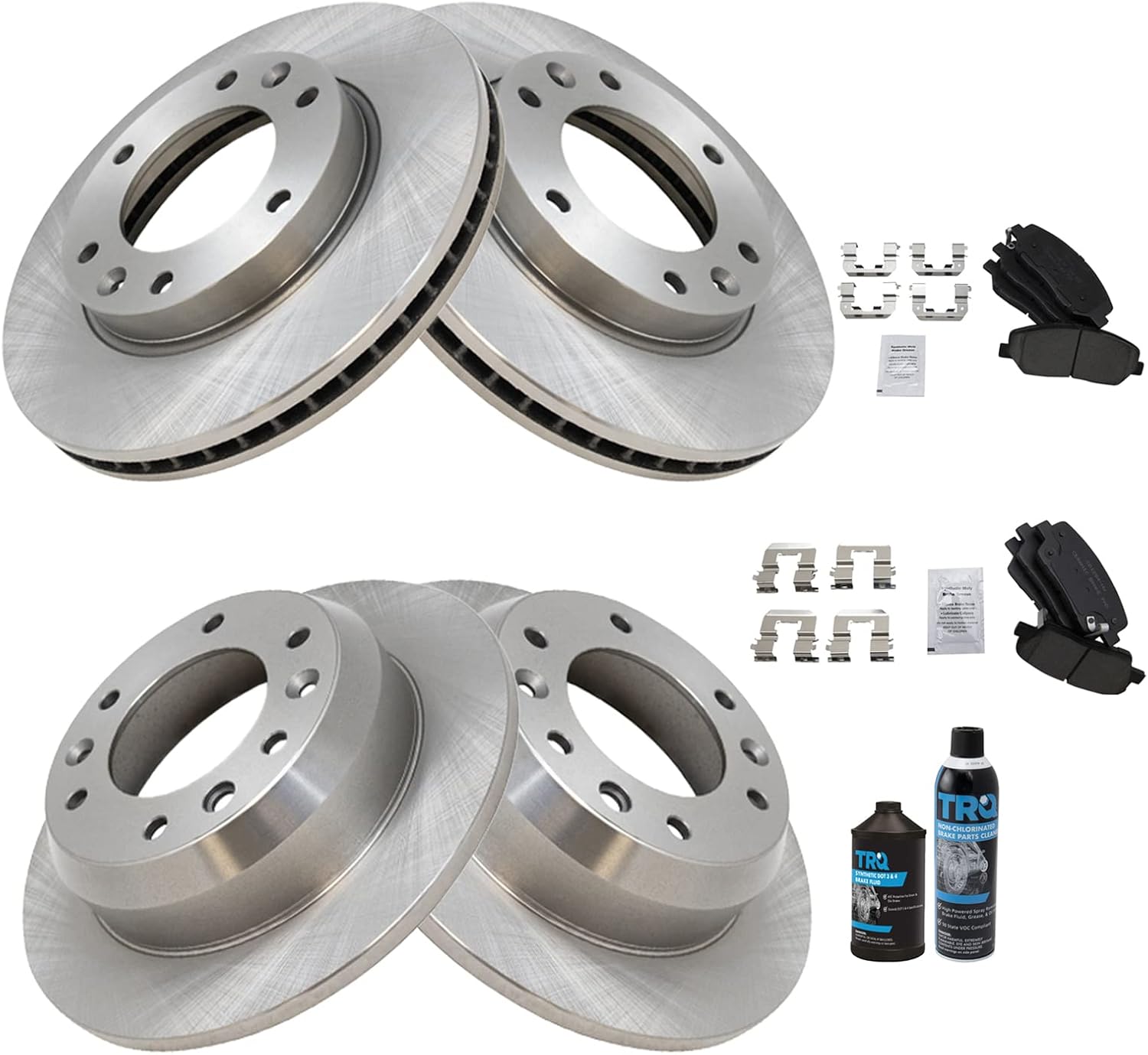 TRQ Brake Pad & Rotor Kit for 2007-2012 Hyundai & Kia Models