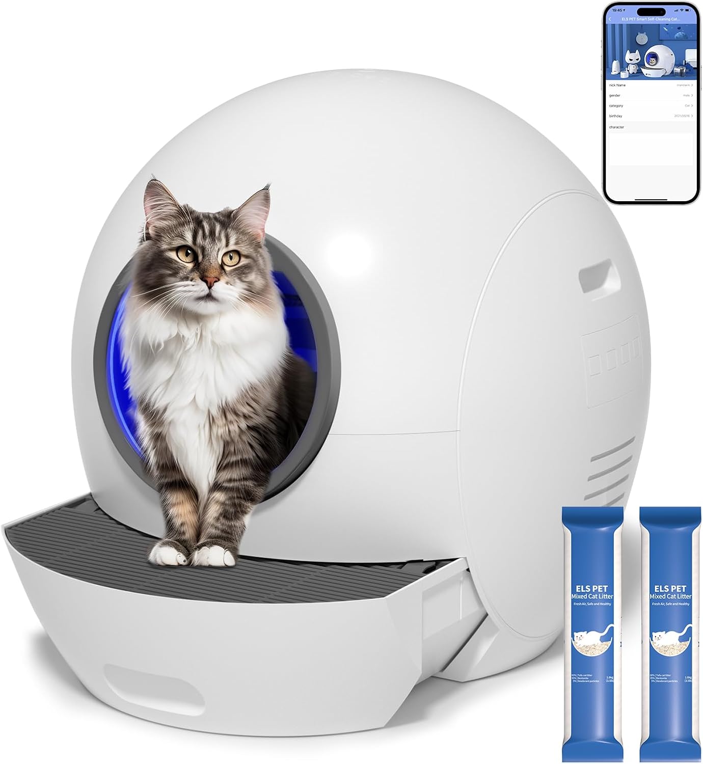 Self Cleaning Litter Box for Multiple Cats with Smart Features