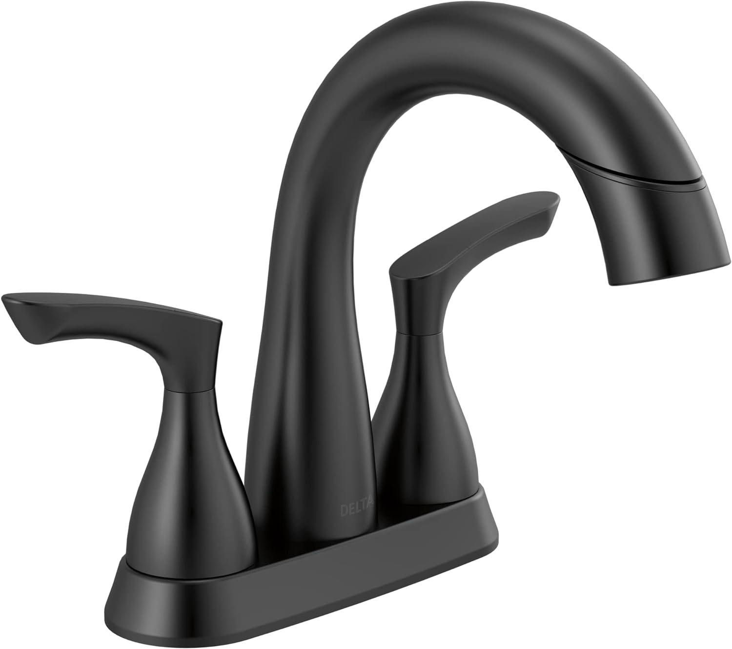 Delta Broadmoor Matte Black Bathroom Faucet with Pull Down Sprayer