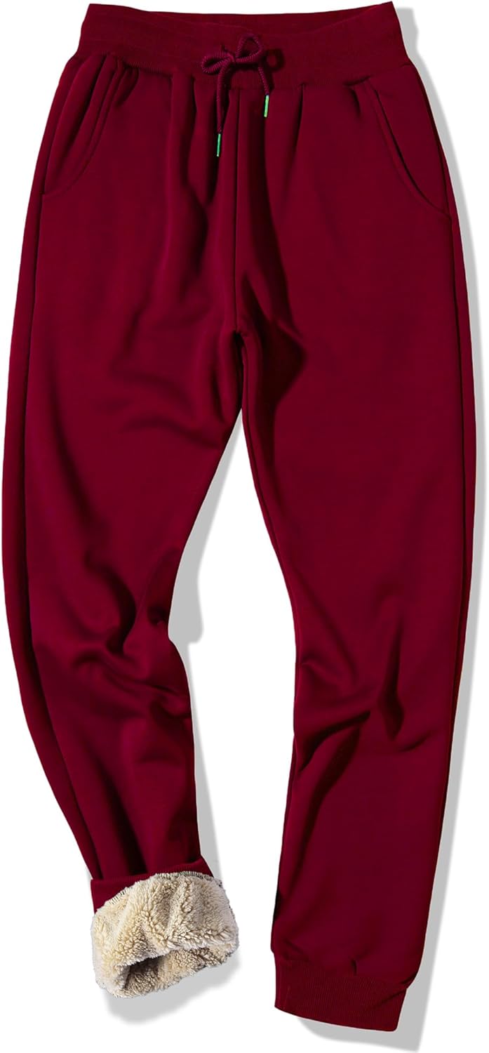 MACHLAB Men's Thermal Fleece Jogger Pants for Winter Warmth