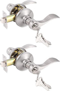 Gobrico Satin Nickel Keyed-Alike Wave/Drop Door Levers 2-Pack