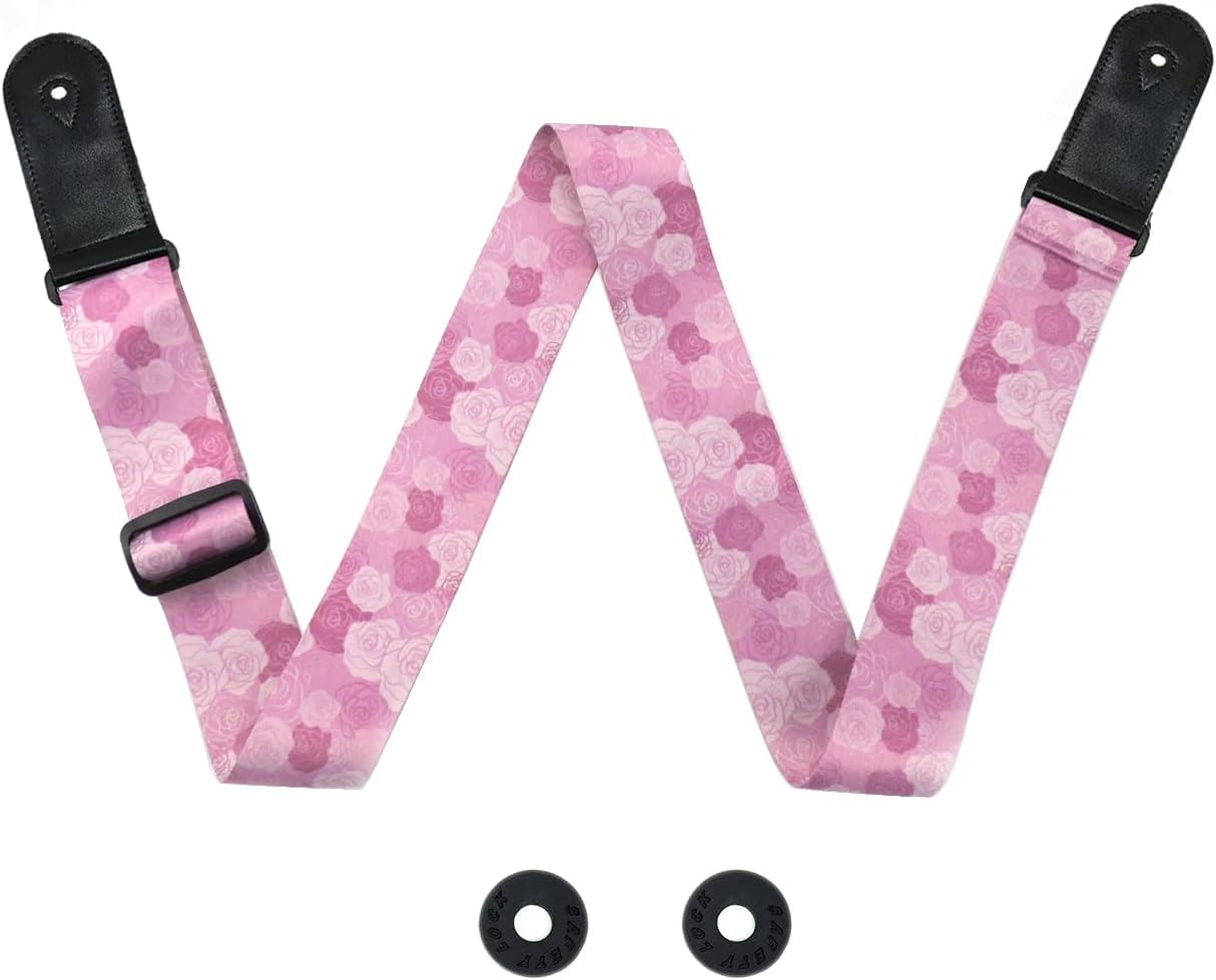 CHMETE Rose Guitar Strap - Stylish & Secure