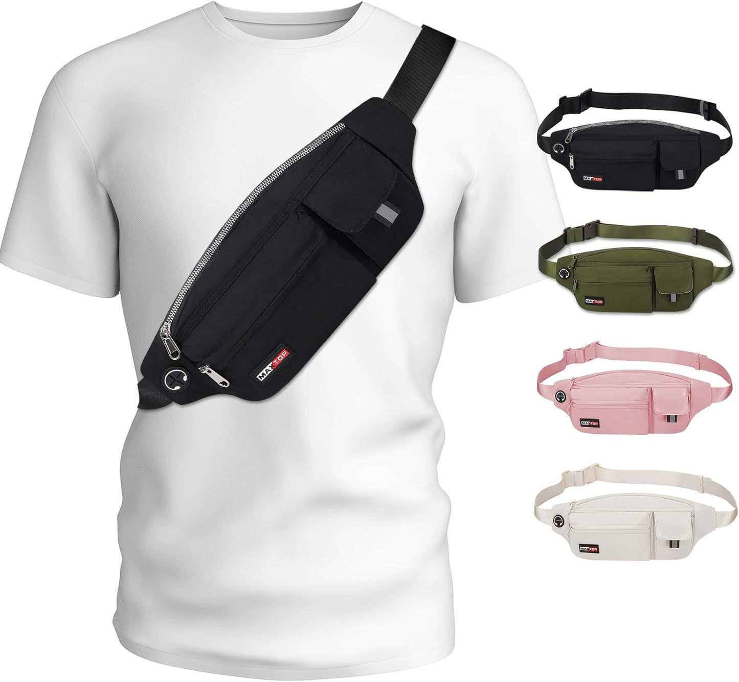 Water Resistant Crossbody Fanny Pack by MAXTOP