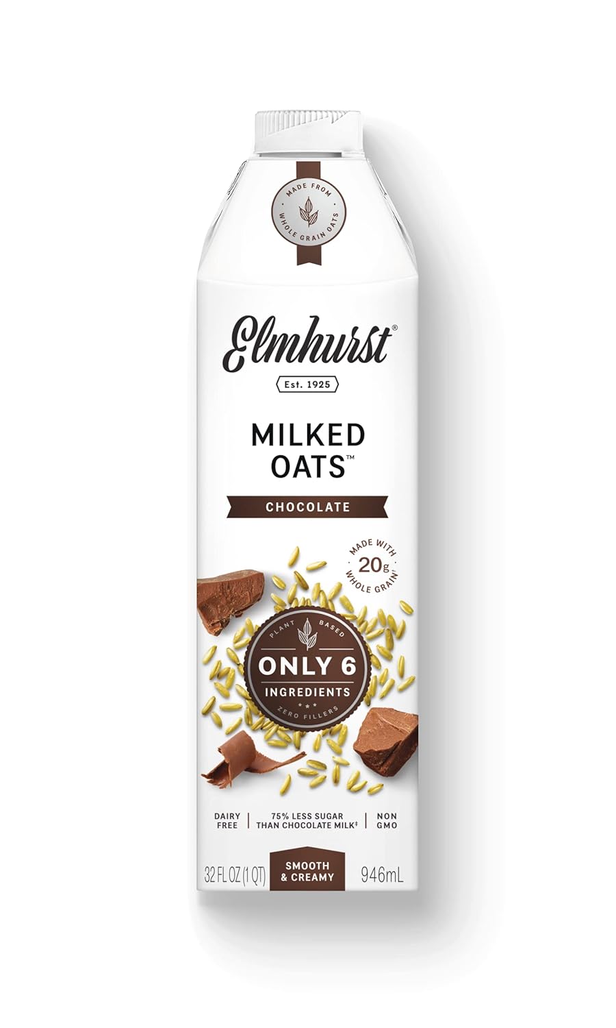 Chocolate Oat Milk by Elmhurst - Dairy-Free & Deliciously Creamy