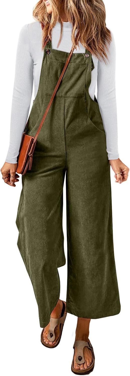 Happy Sailed Women Corduroy Overalls for Casual Style
