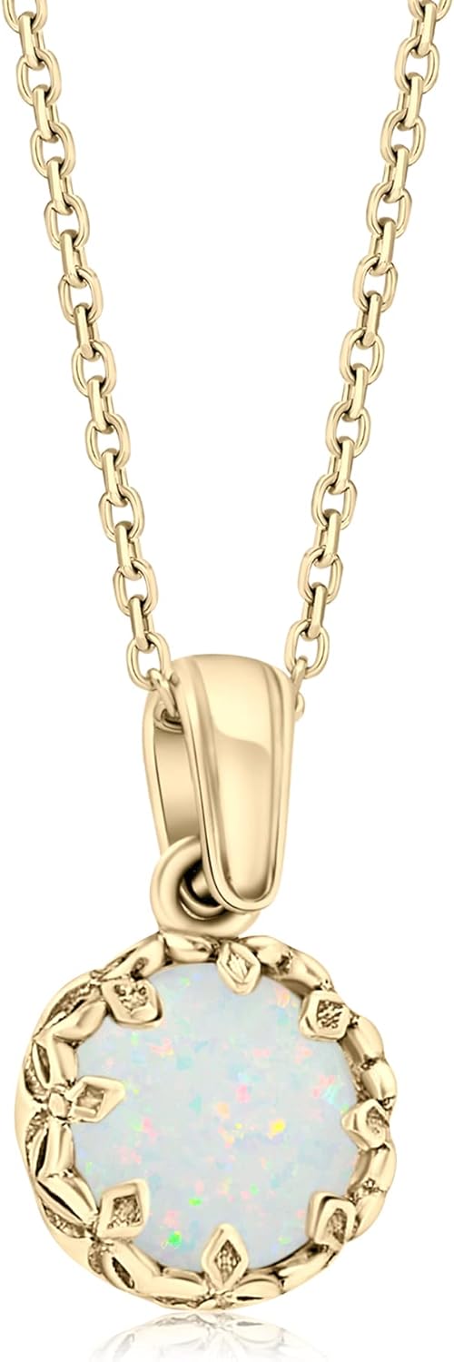 14K Gold Plated Gemstone Necklace for Women - Dainty Elegance