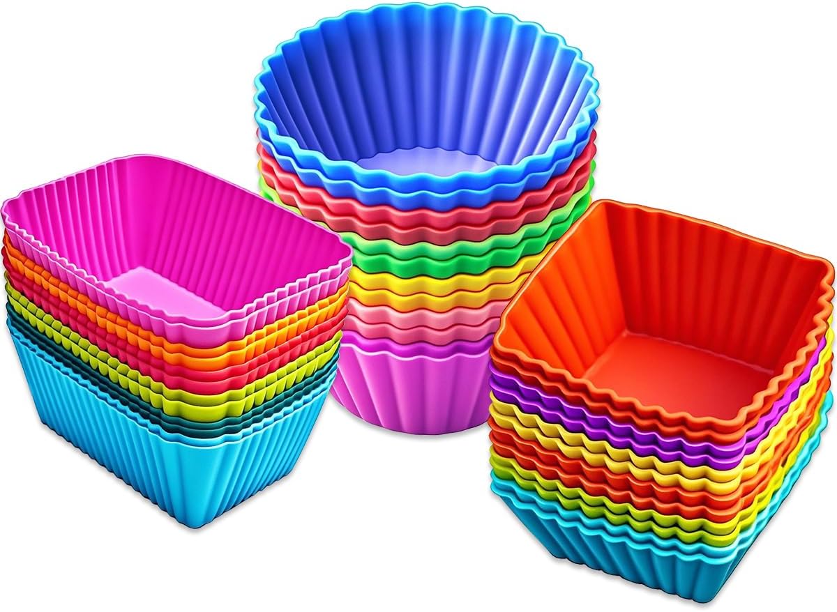 Non-Stick Silicone Cupcake Liners Set - 36 Pack