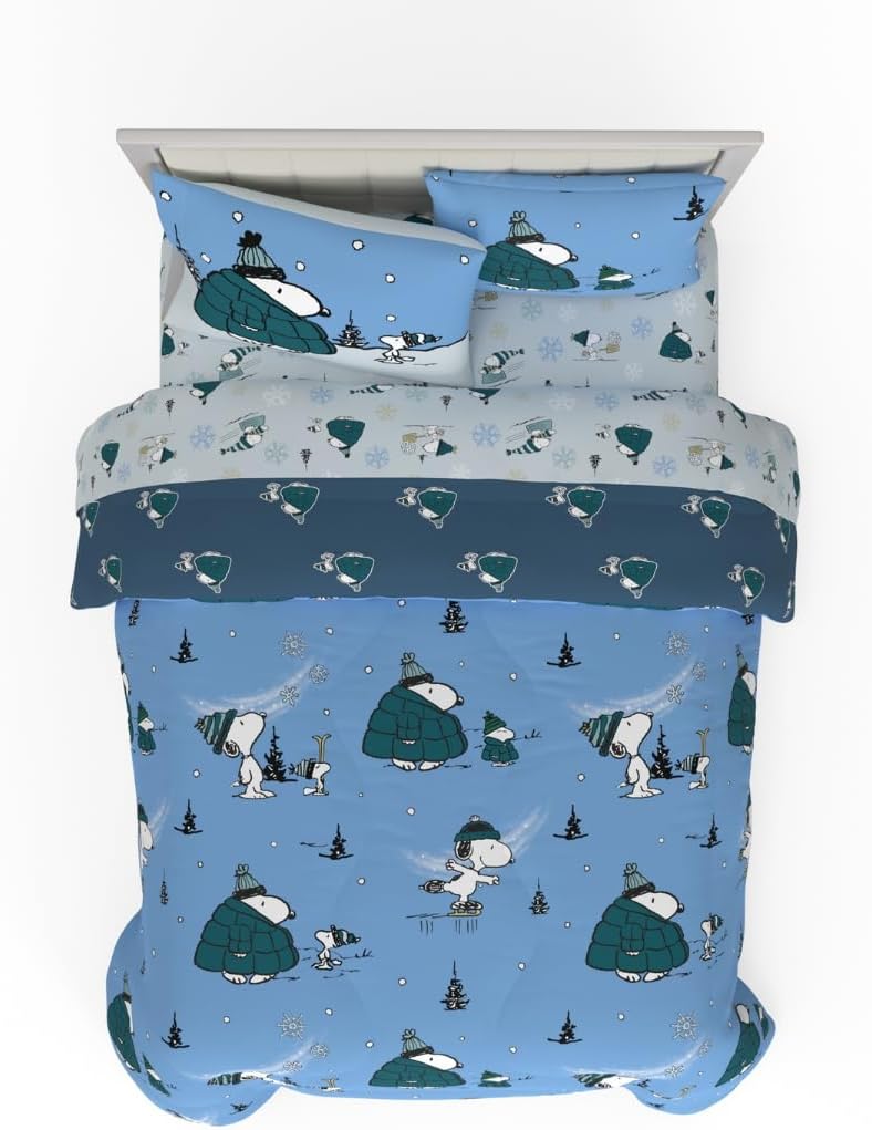 Peanuts Snoopy Puffer Holiday Bedding Set for Cozy Comfort