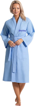 Turkish Linen Waffle Knit Lightweight Kimono Robe - Quick (Style MJ3C)