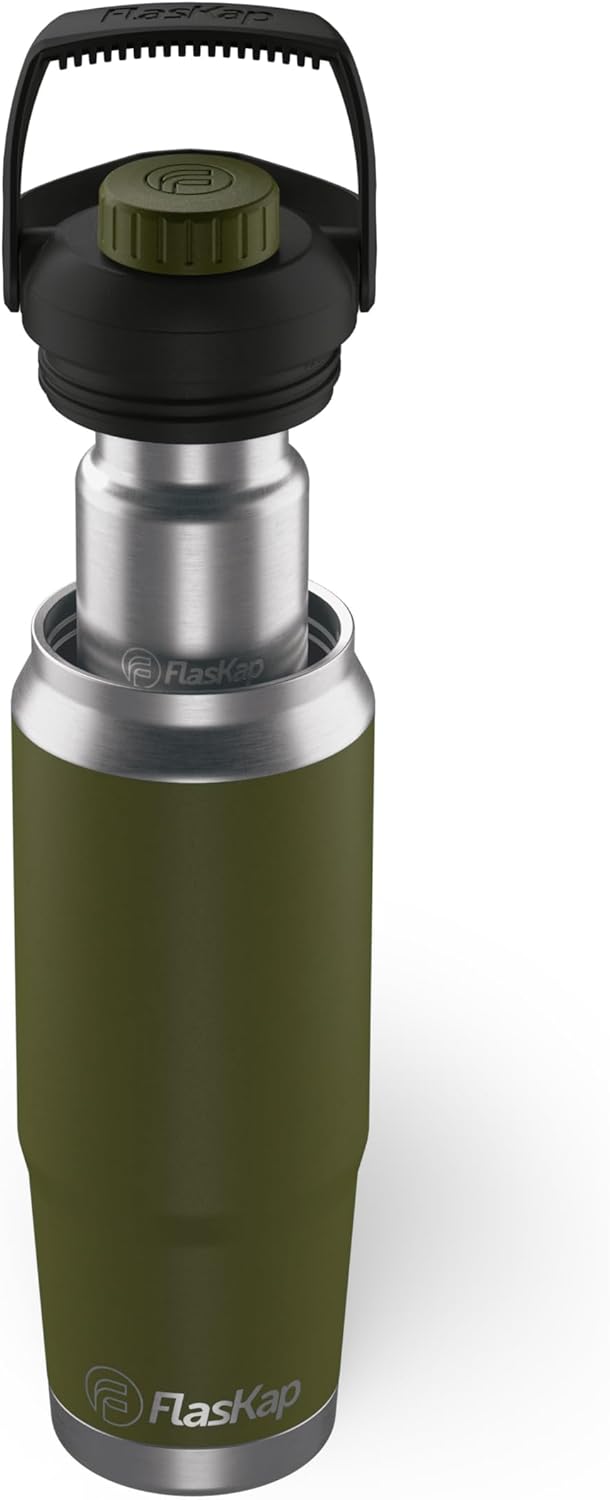 Flaskap FreePour System: Versatile 6oz Tumbler and 26oz Bottle