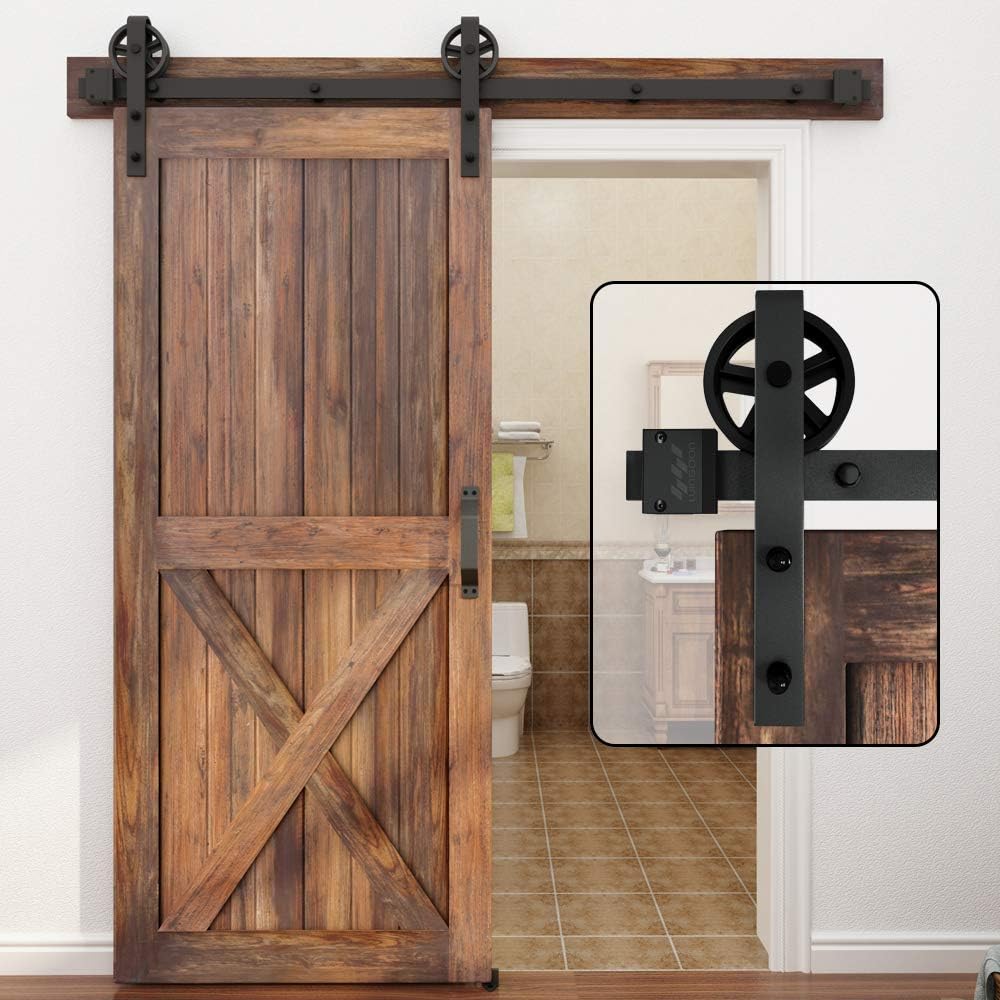 WINSOON 5-16FT Single Wood Sliding Barn Door Hardware Kit