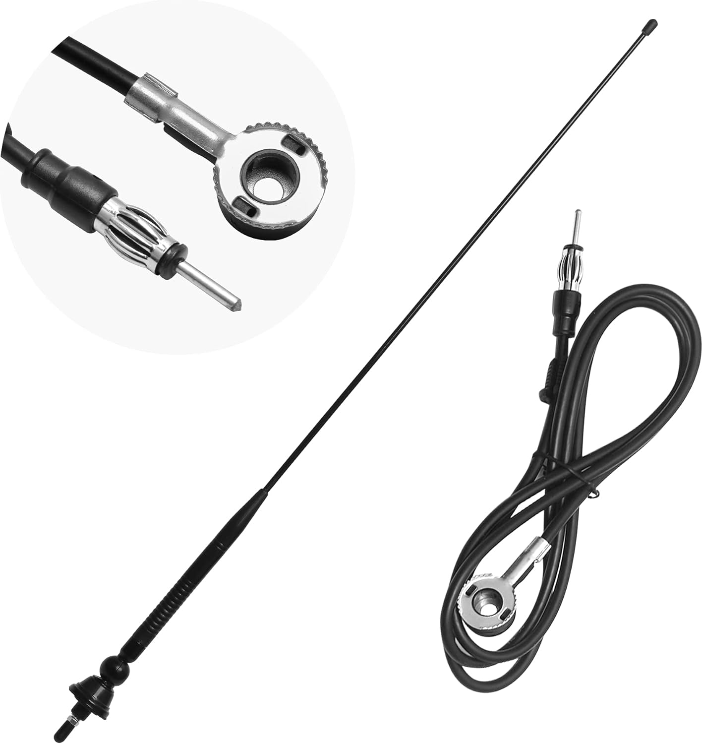 ASOOLL Black Boat Marine Radio Antenna for Car and Yacht Use