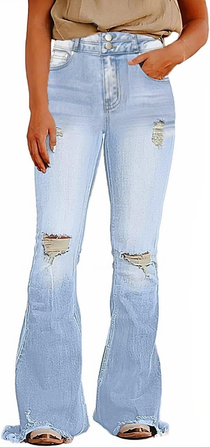 Flamingals Flare Bell Bottom Jeans for Women with High Waist