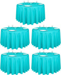 LTC LINENS 108 in Round Tablecloth 5 Pack Turquoise - Floor Length