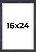 16x24 Contemporary Black Shadow Box Frame - Slim 3/4in Moulding