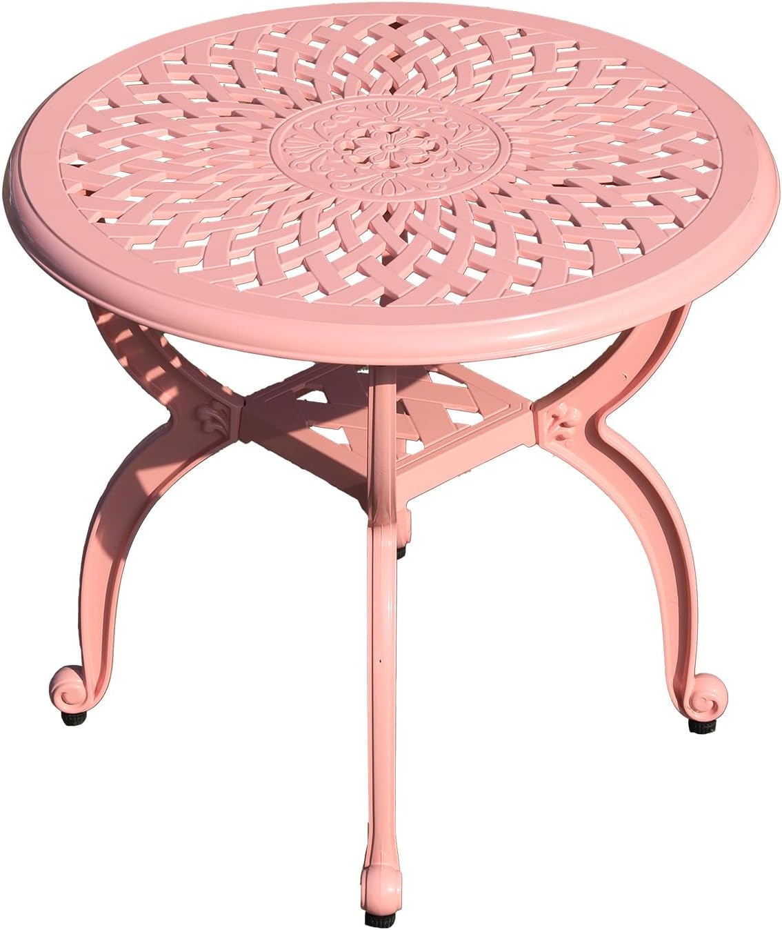 Cast Aluminum Outdoor Side Table for Patio and Garden Use
