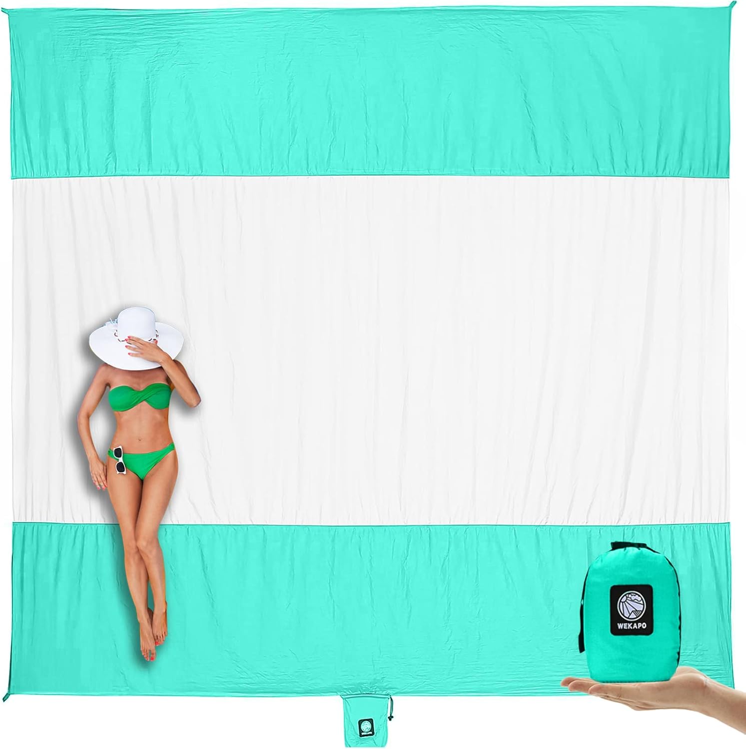 WEKAPO Beach Blanket Sandproof Waterproof Extra Large Mat