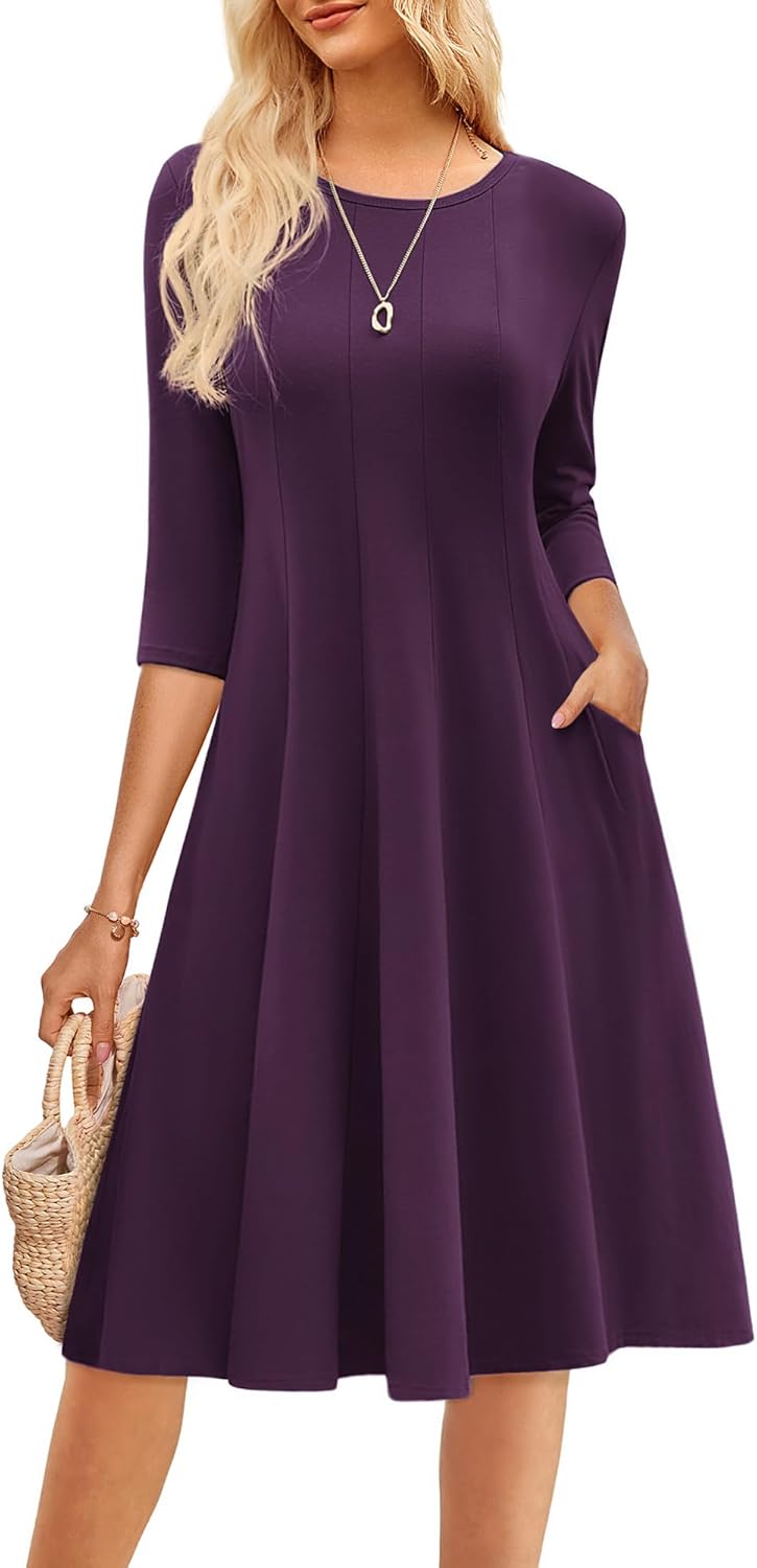 Trendy A-Line Midi Dress with Pockets for Every Occasion